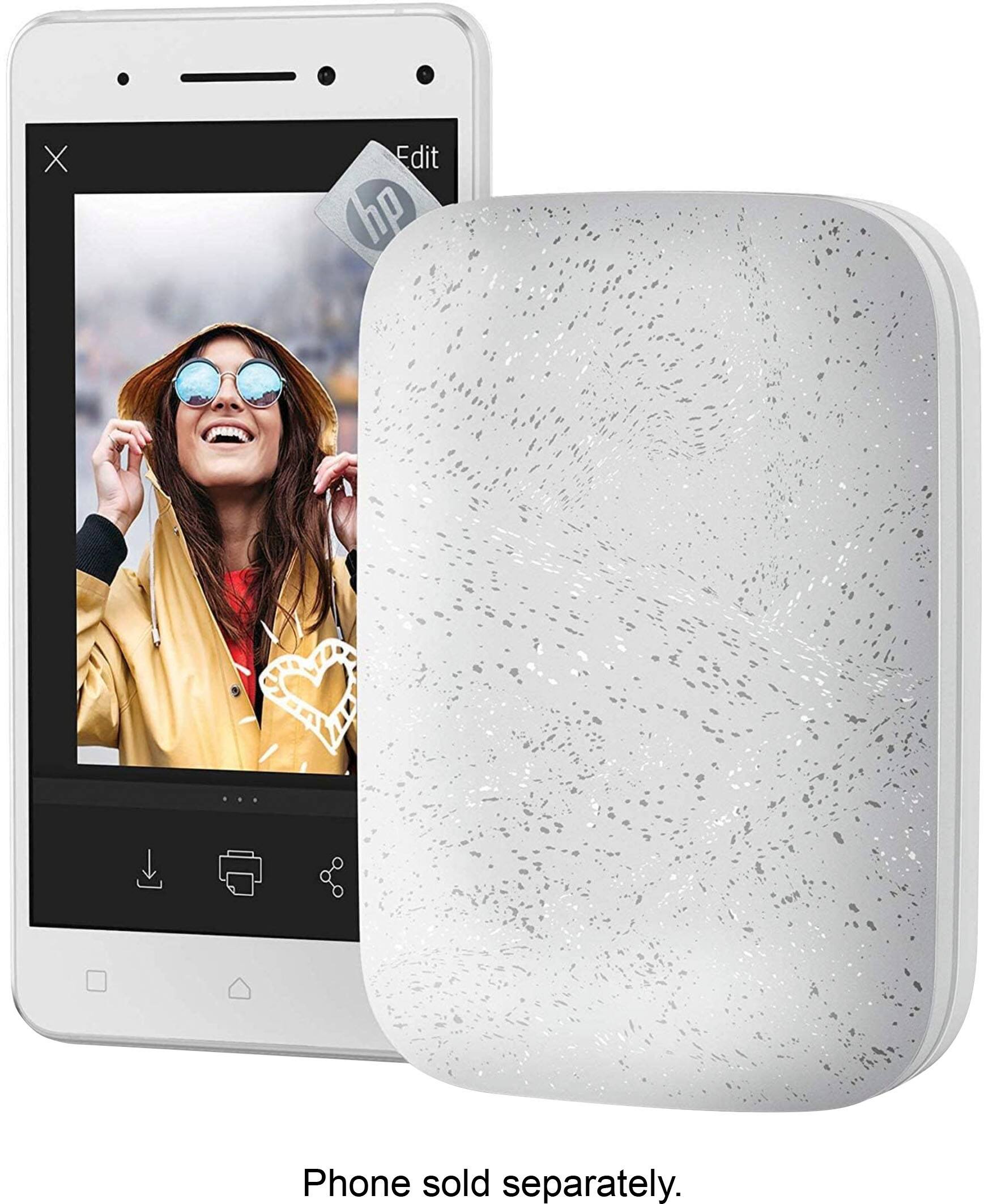 The text on the image reads "Phone sold separately."