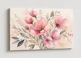 FC Design - Large Canvas 24x36" Floral Watercolor Art Painting Elegant Botanical Wall Décor - MultiColor
