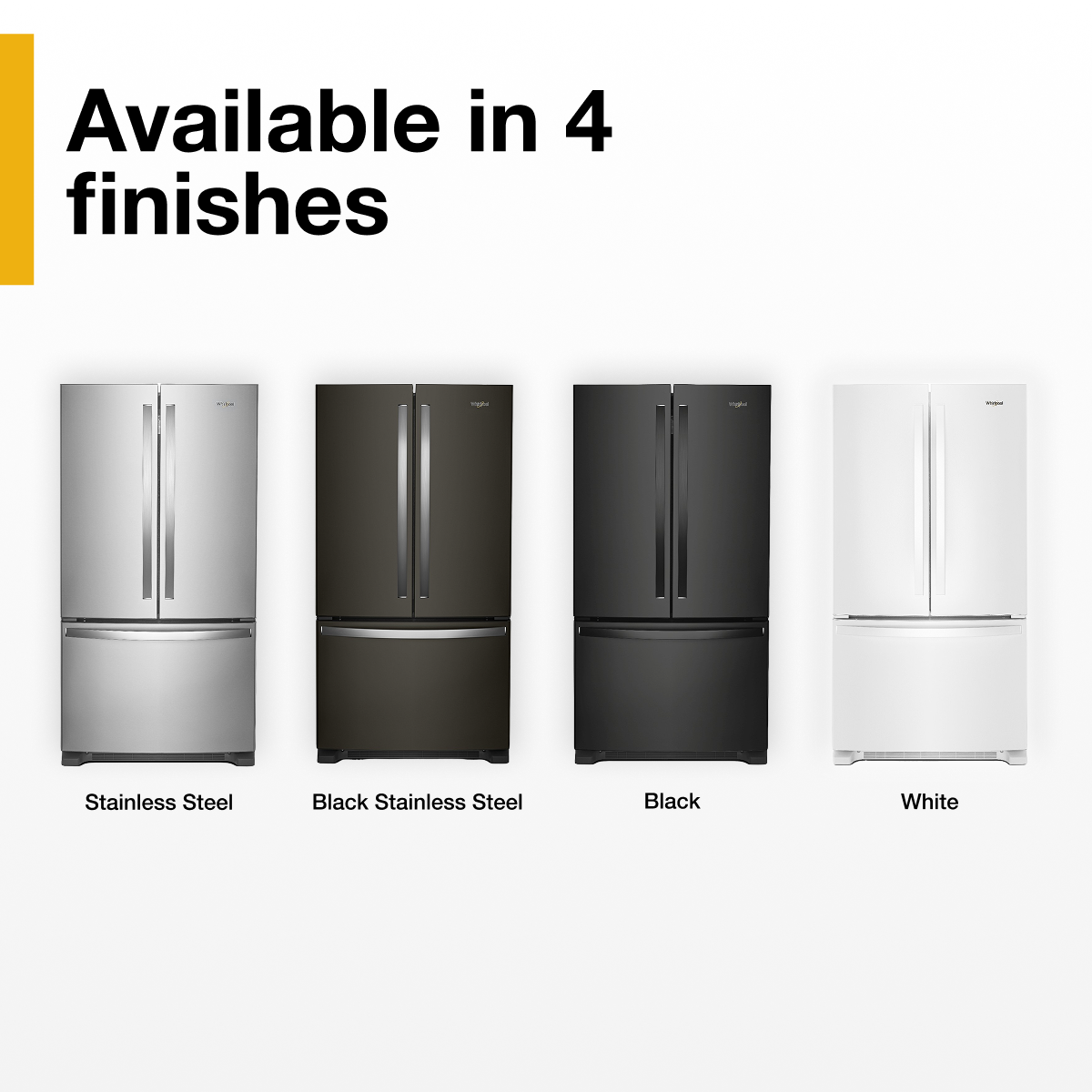 Alt View 10. Whirlpool - 20 Cu. Ft. French Door Bottom Mount Counter-Depth Refrigerator - Black.