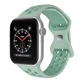 StrapsCo - ColorBlock Active Strap Silicone Rubber Watch Band For Apple Watch - 40mm/41mm/42mm (Short-Medium) - Mint