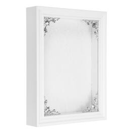 Unique Bargains - Shadow Box Frame, 7.8x5.9 Inch Wooden Display Case with Clear Glass for Photo Memorabilia Dried Flower - White
