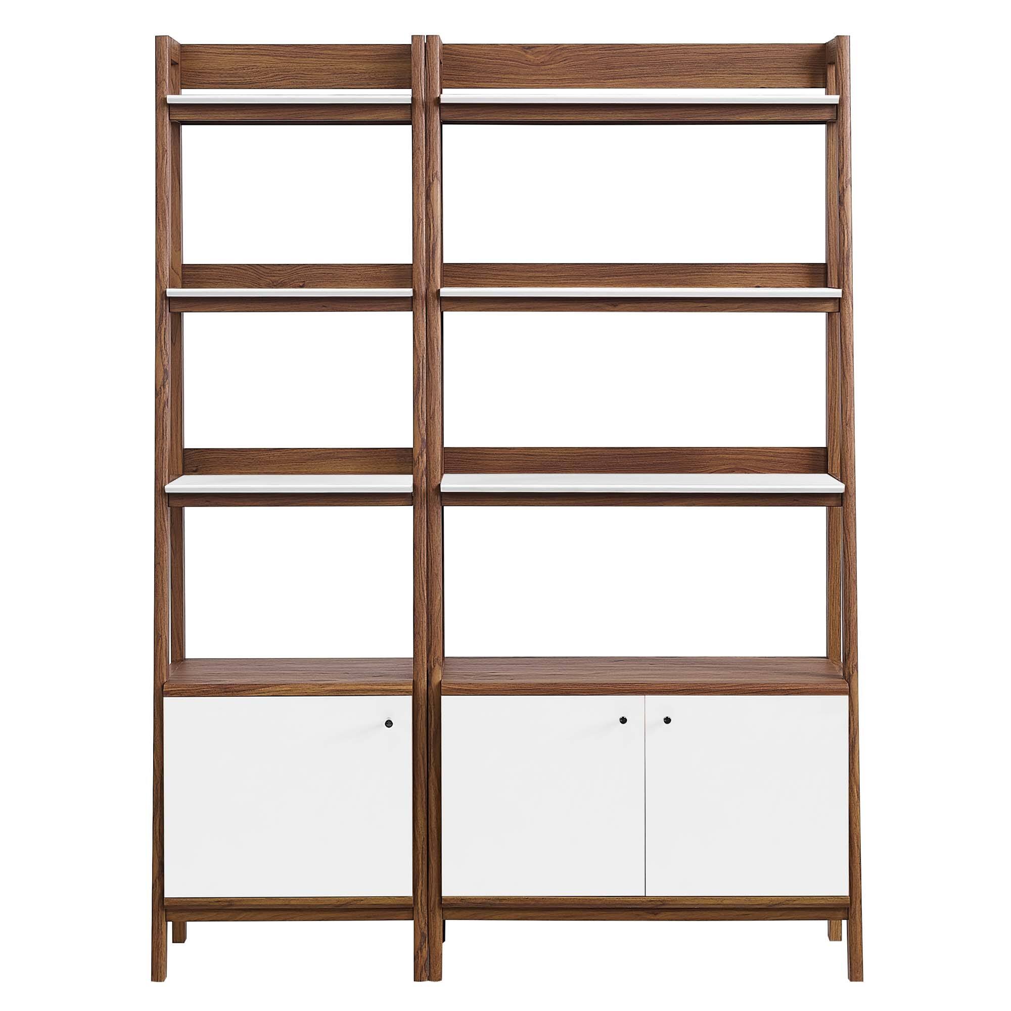 Alt View 1. Modway - Bixby Wood Bookshelves Set of 2 by Modway - Walnut White.