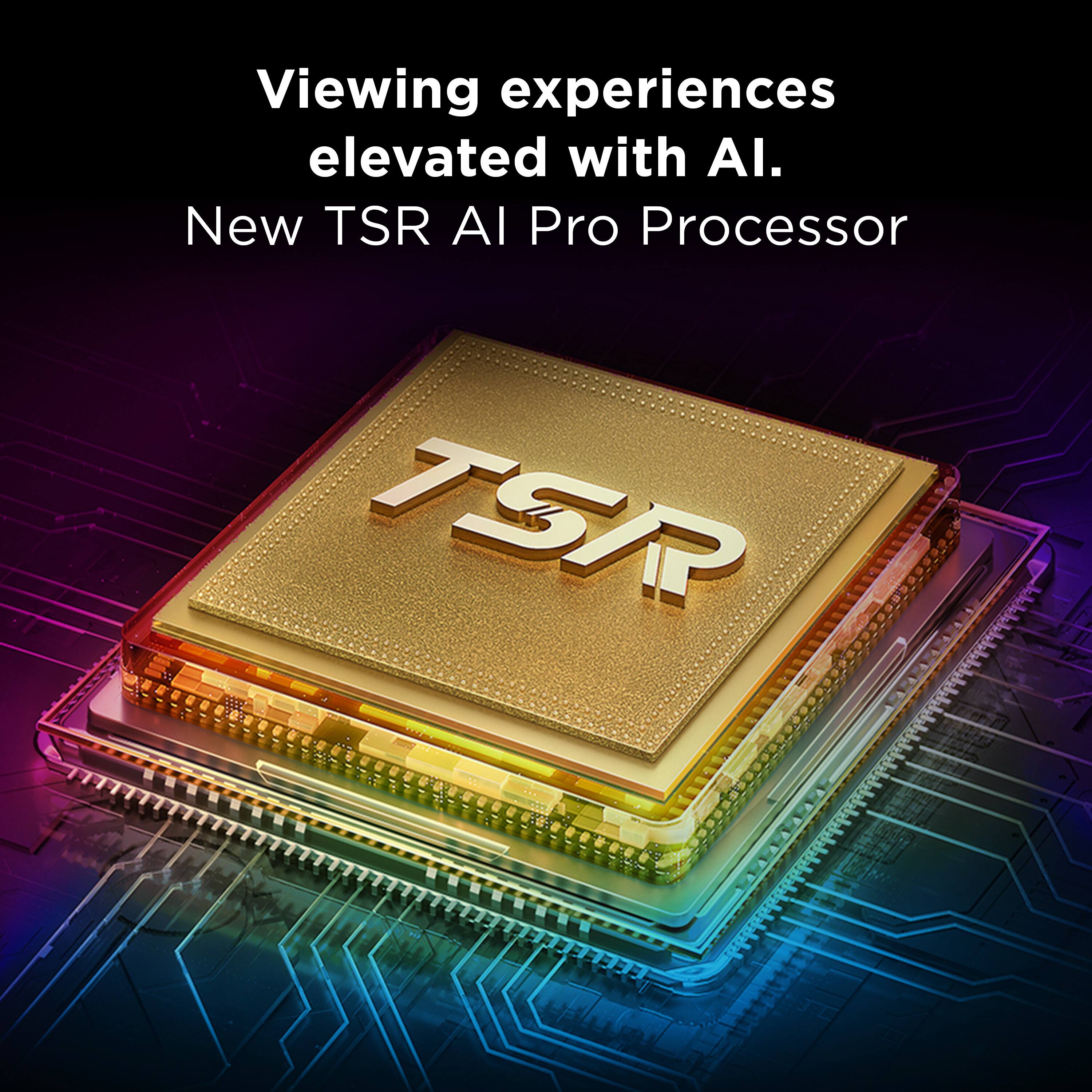 Viewing experiences elevated with AI.  
New TSR AI Pro Processor