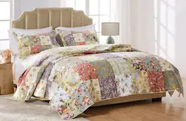 BreeBe - Blooming Prairie Bedspread Set 3-Piece Queen - Multi