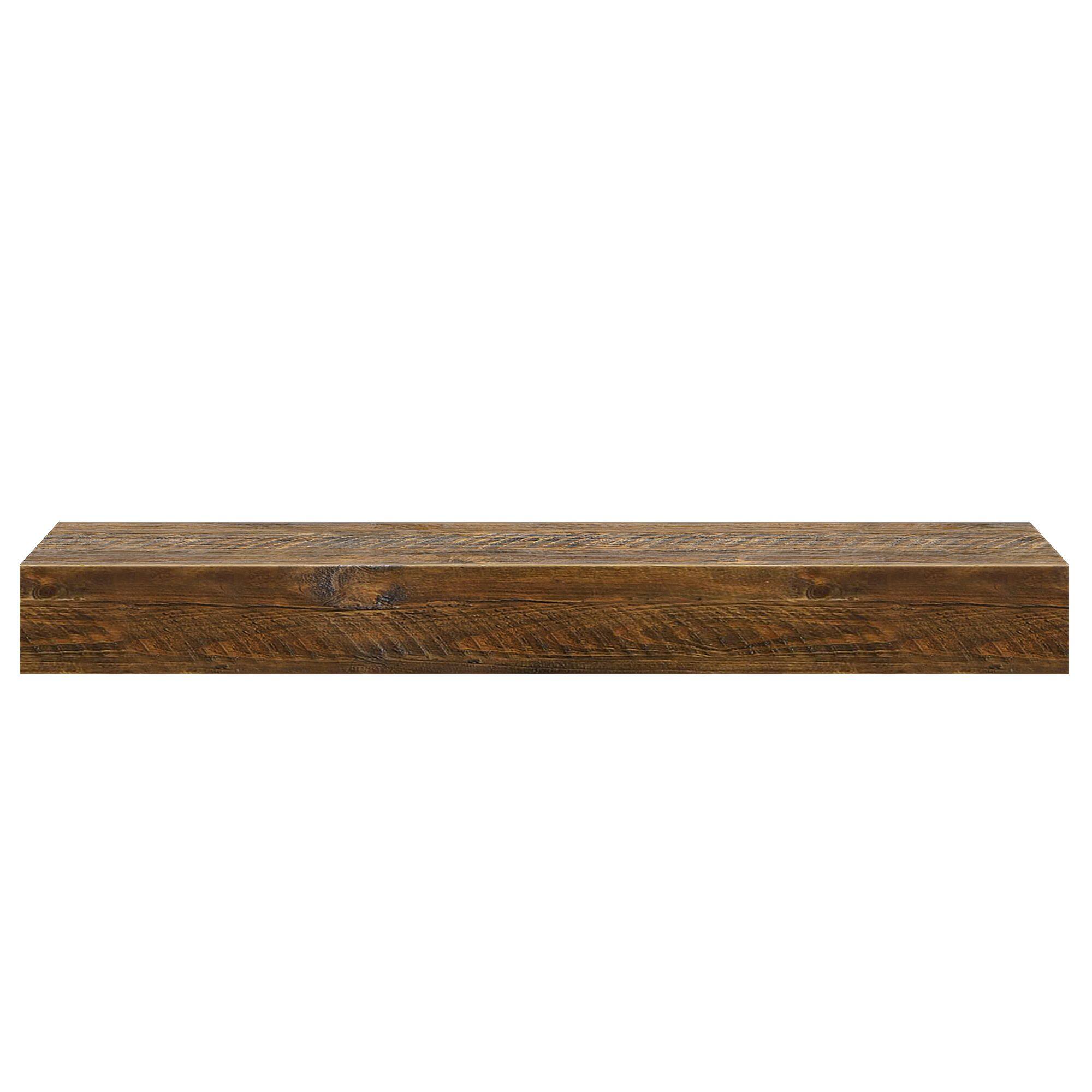 Alt View 8. Plank+Beam - Rustic Floating Shelf/Fire Beam (48in / 1219mm), Rustic Barnwood - Rustic Barnwood.