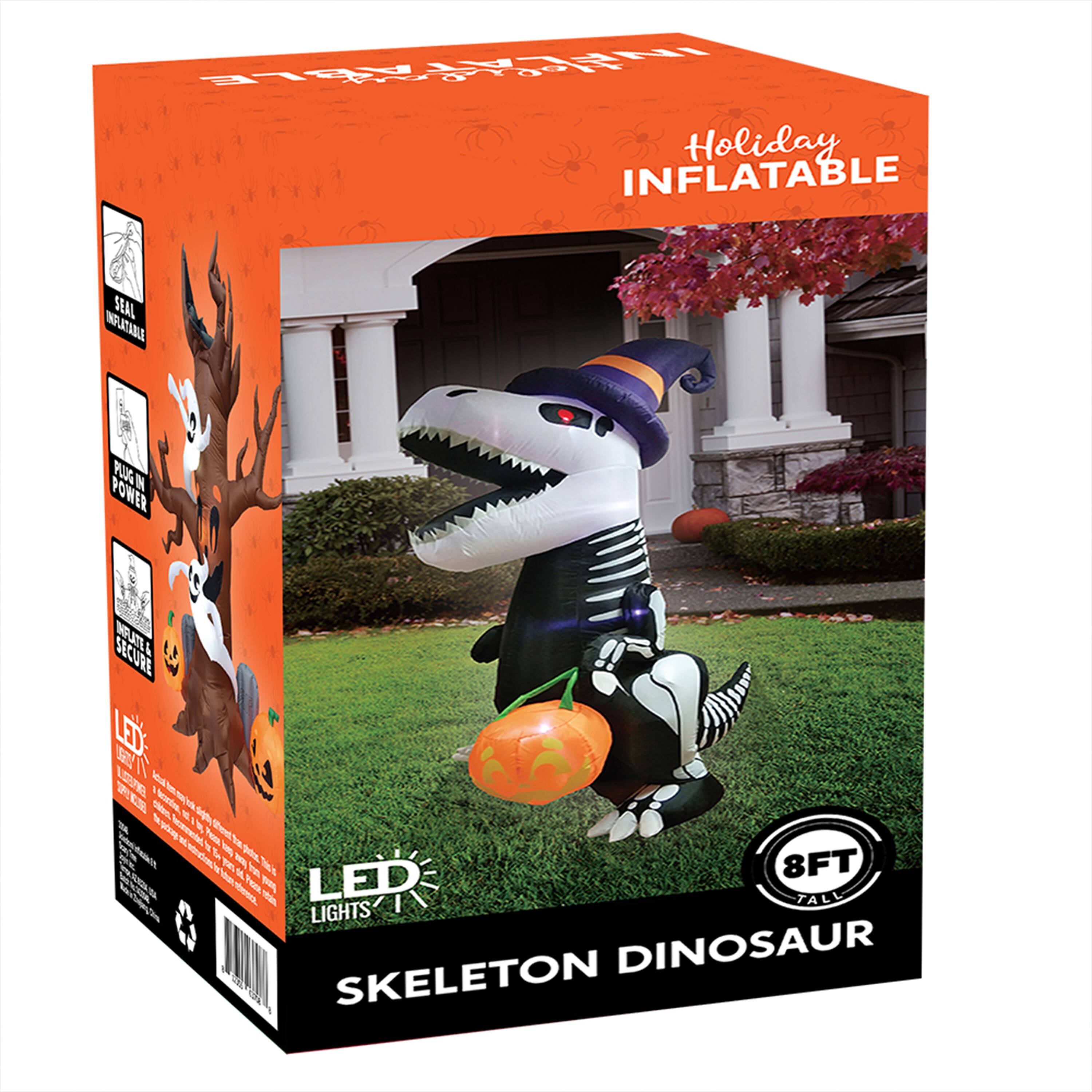 Holiday INFLATABLE SEAL INFLATABLE PUMP IN POWER MATE SECURE LED 8FT TALL LIGHTS SKELETON DINOSAUR