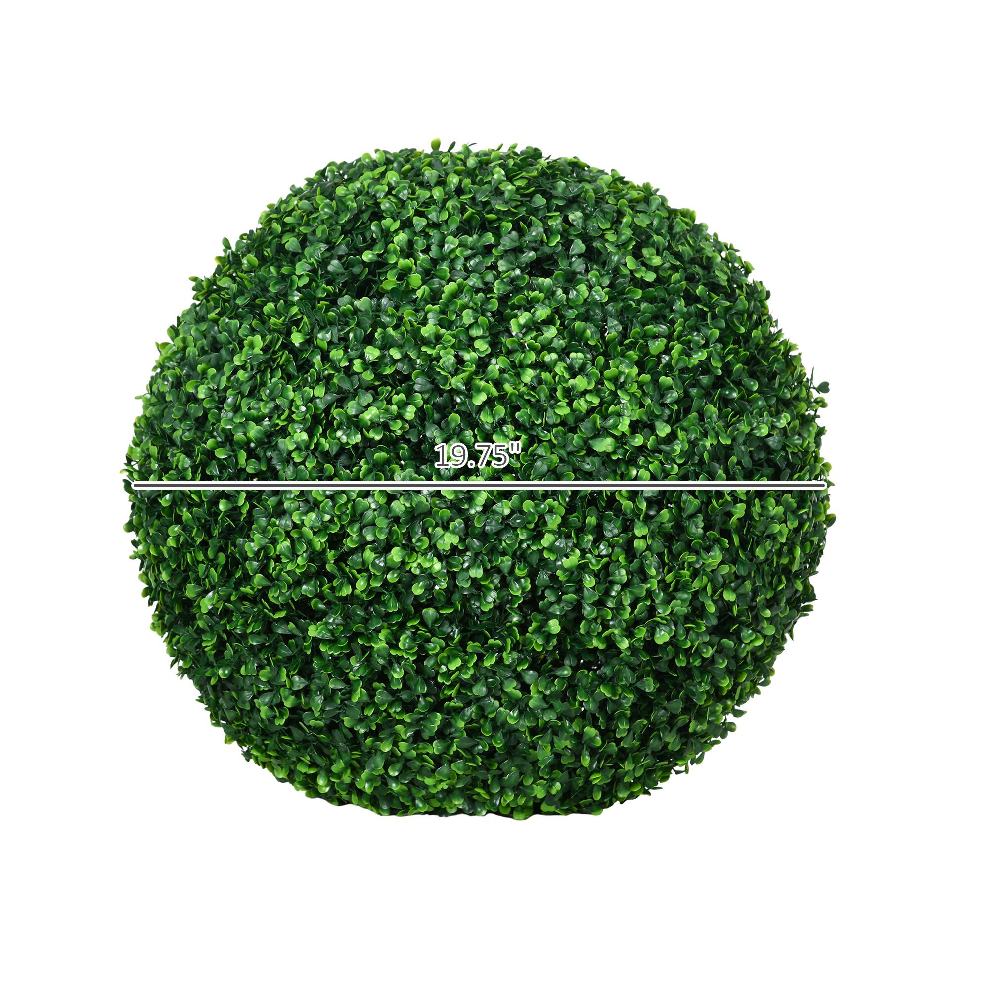 Alt View 2. Homcom - Artificial Boxwood Topiary Ball Set of 2 19.7 Inch Faux Plant, UV-Protected Anti-Fading Fake Plants - Green.