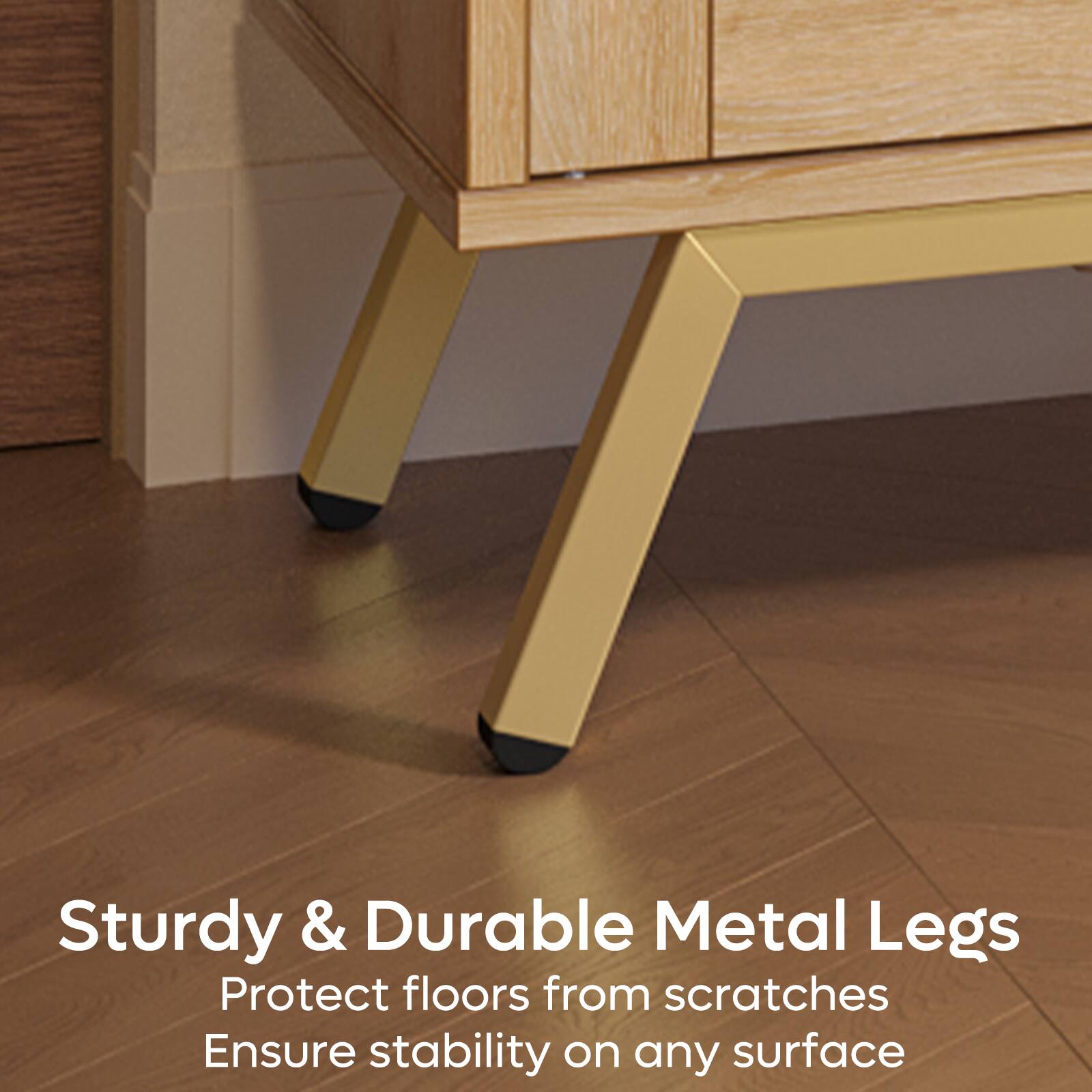 Sturdy & Durable Metal Legs Protect floors from scratches Ensure stability on any surface.