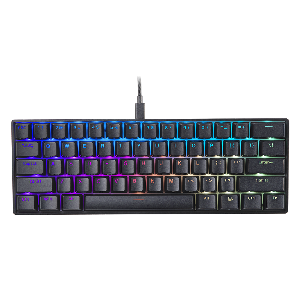 Mad Catz - S.T.R.I.K.E. 6 60% Form Factor RGB Mechanical Keyboard with Hot-Swappable Design - Configuration Software & 1 - Black