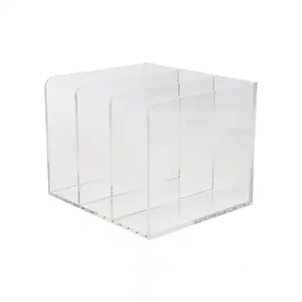 Front. Martha Stewart - Brody Premium Acrylic Desktop File Holder - Clear.