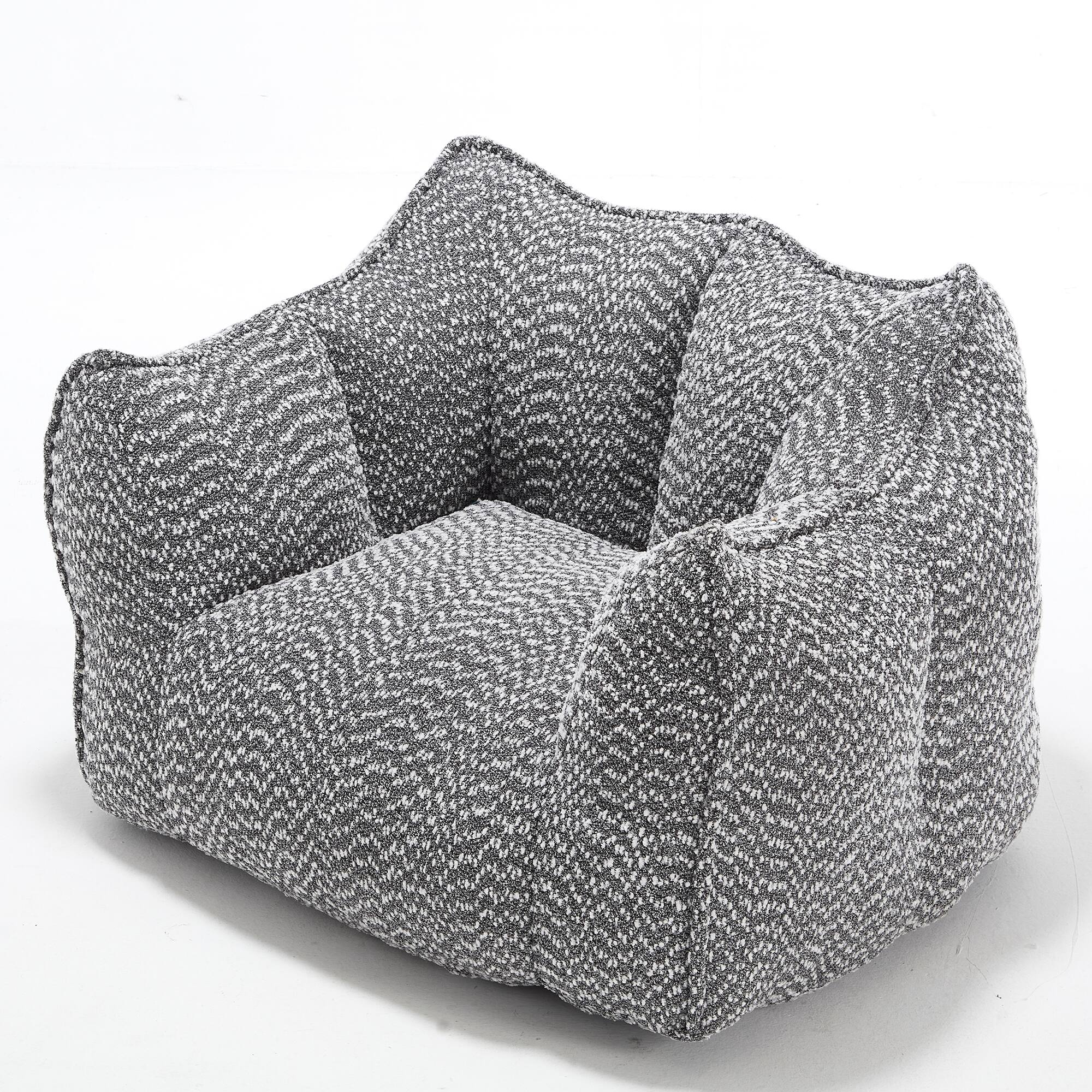 Alt View 9. GOODSILO - Premium Square Lazy Sofa Chair with High-Resilience Foam for Living Room and Bedroom Comfort - Grey.