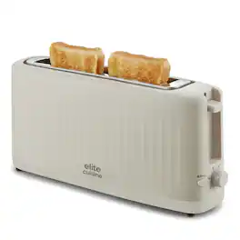 Elite Cuisine - ECTL2052 2-Slice Slimtoast Long Slot Toaster - Cremello