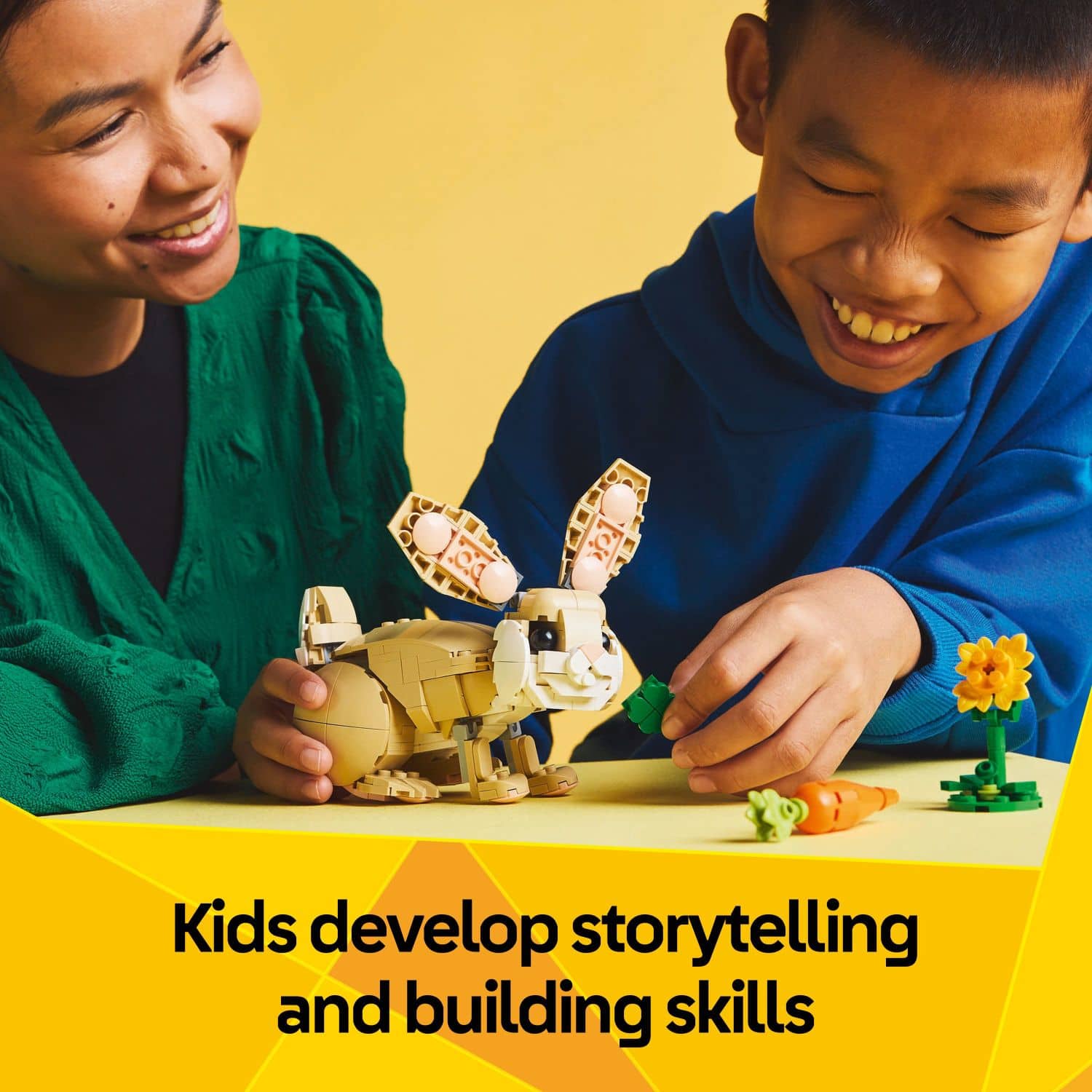 Kids develop storytelling and building skills.