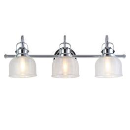 Jonathan Y - Virginia 25.25" 3-Light Metal/Glass LED Vanity Light - Chrome