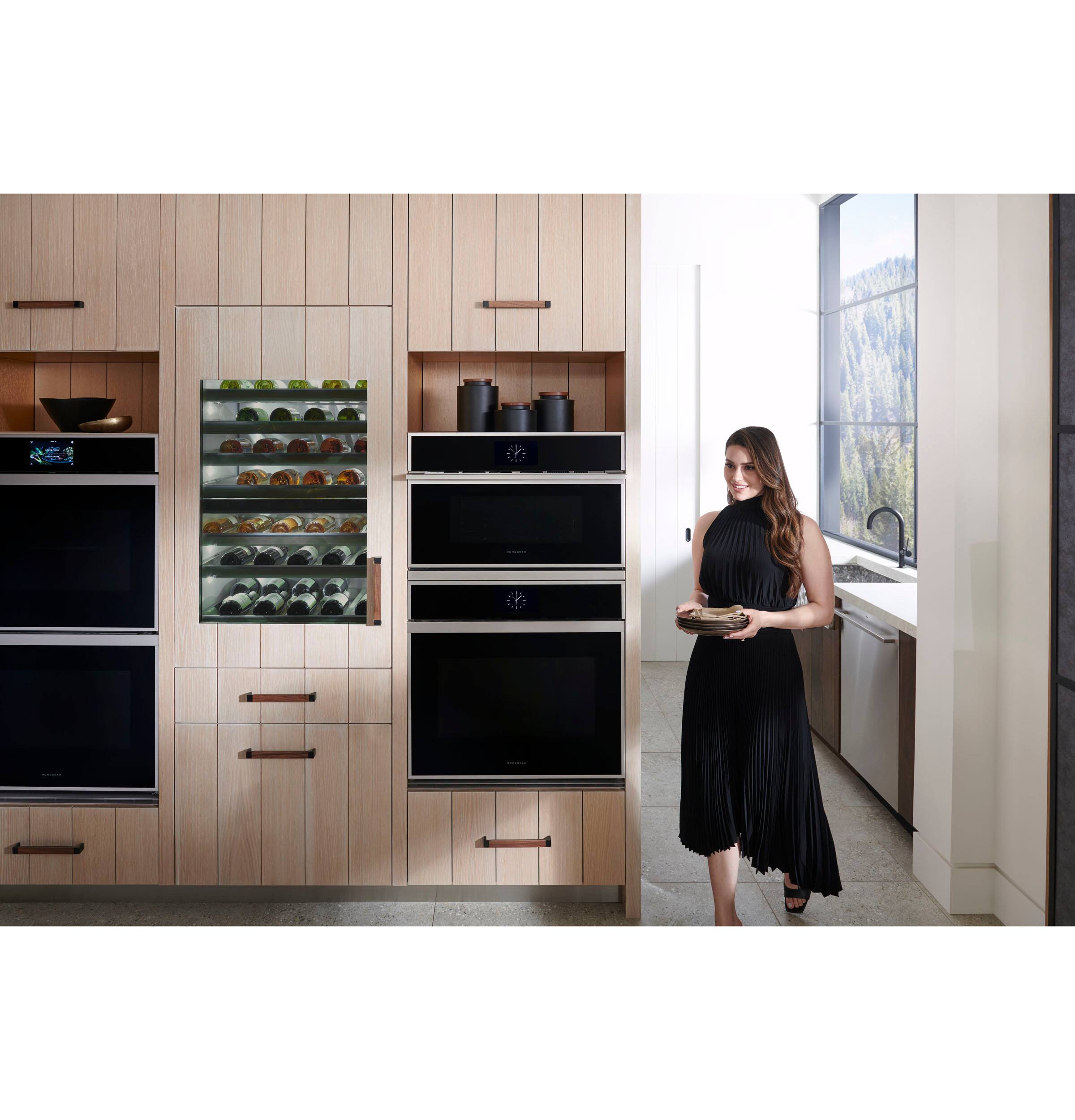 Alt View 23. Monogram - Minimalist 30" Built-In Single Electric Convection Wall Oven with No-Preheat Air Fry  and Voice Control - Stainless Steel.