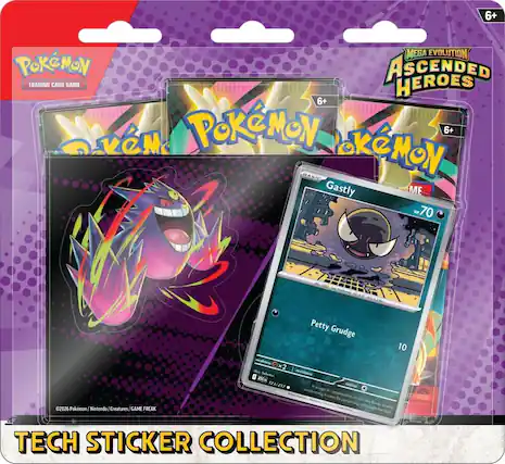 6+ GA EVOLUTION Pokémon ASCENDED TRADING CARD SAME HEROES 6+ OKeN Pokémon KGMON. 6+ BASIC Gastly ME HP 70 - Petty Grudge eakmess x 2 1 Soluteni Resintans ASCm 123/217 FetrE 10 2026 Pokémon Nintendo Creatures GAME FREAK TECH STICKER COLLECTION