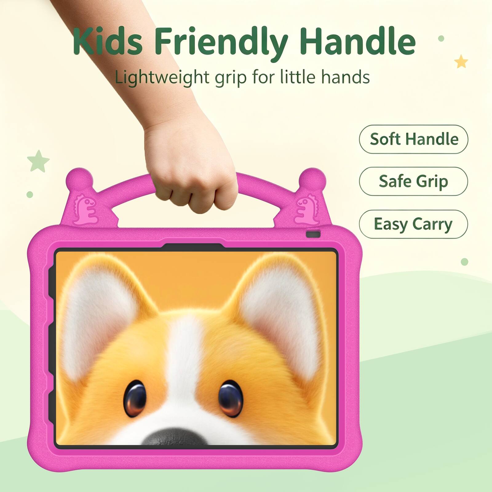 Kids Friendly Handle  
Lightweight grip for little hands  

Soft Handle  
Safe Grip  
Easy Carry