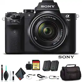 Sony - Alpha a7 II Mirrorless Camera with FE 28-70mm f/3.5-5.6 OSS Lens ILCE7M2K/B With Soft Bag, Additional Battery, 64GB - Black