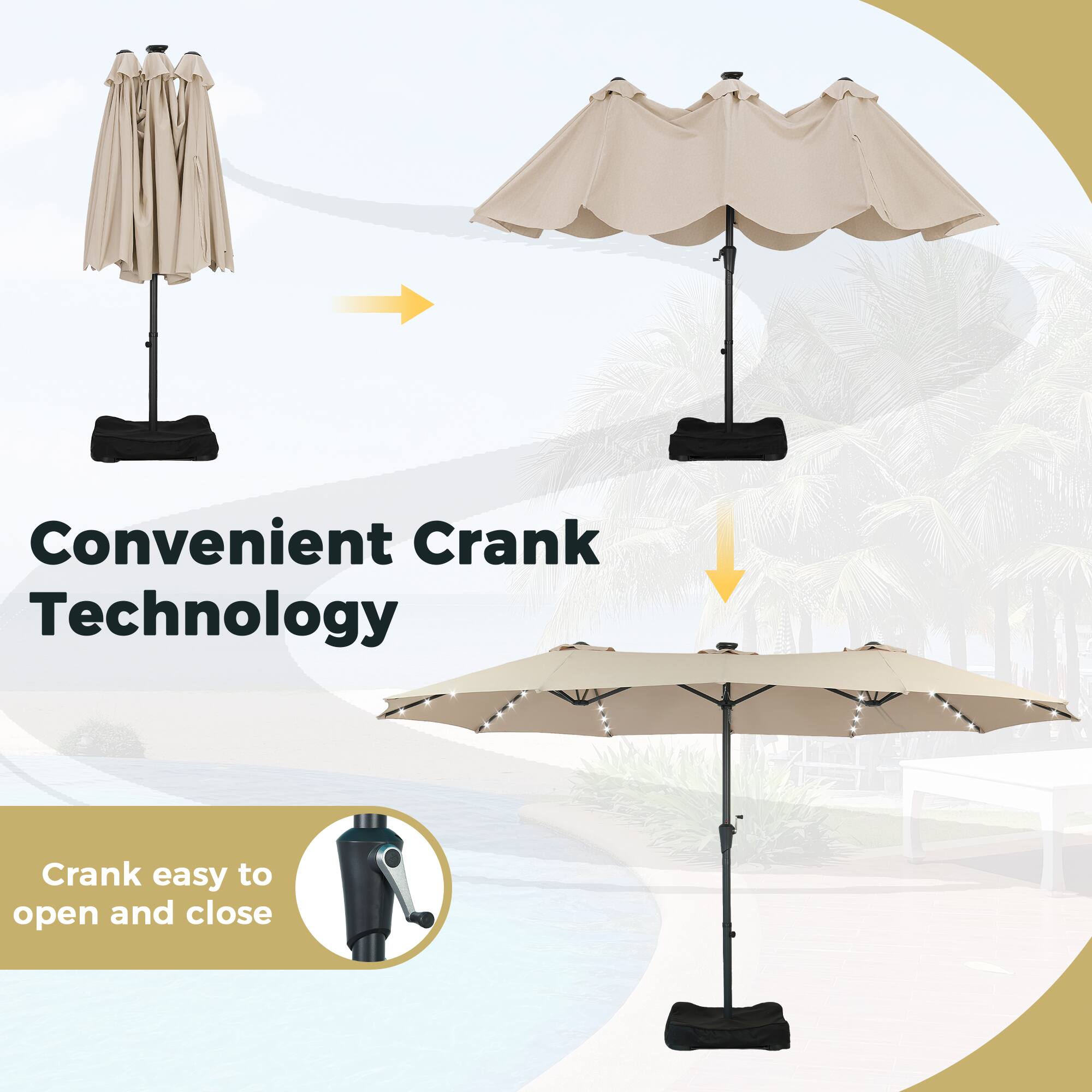 Convenient Crank Technology  
Crank easy to open and close