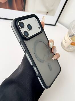 Dteck - Matte Frosted Magnetic Back Case for Apple iPhone 17 Pro Max Translucent Slim Cover - Gray