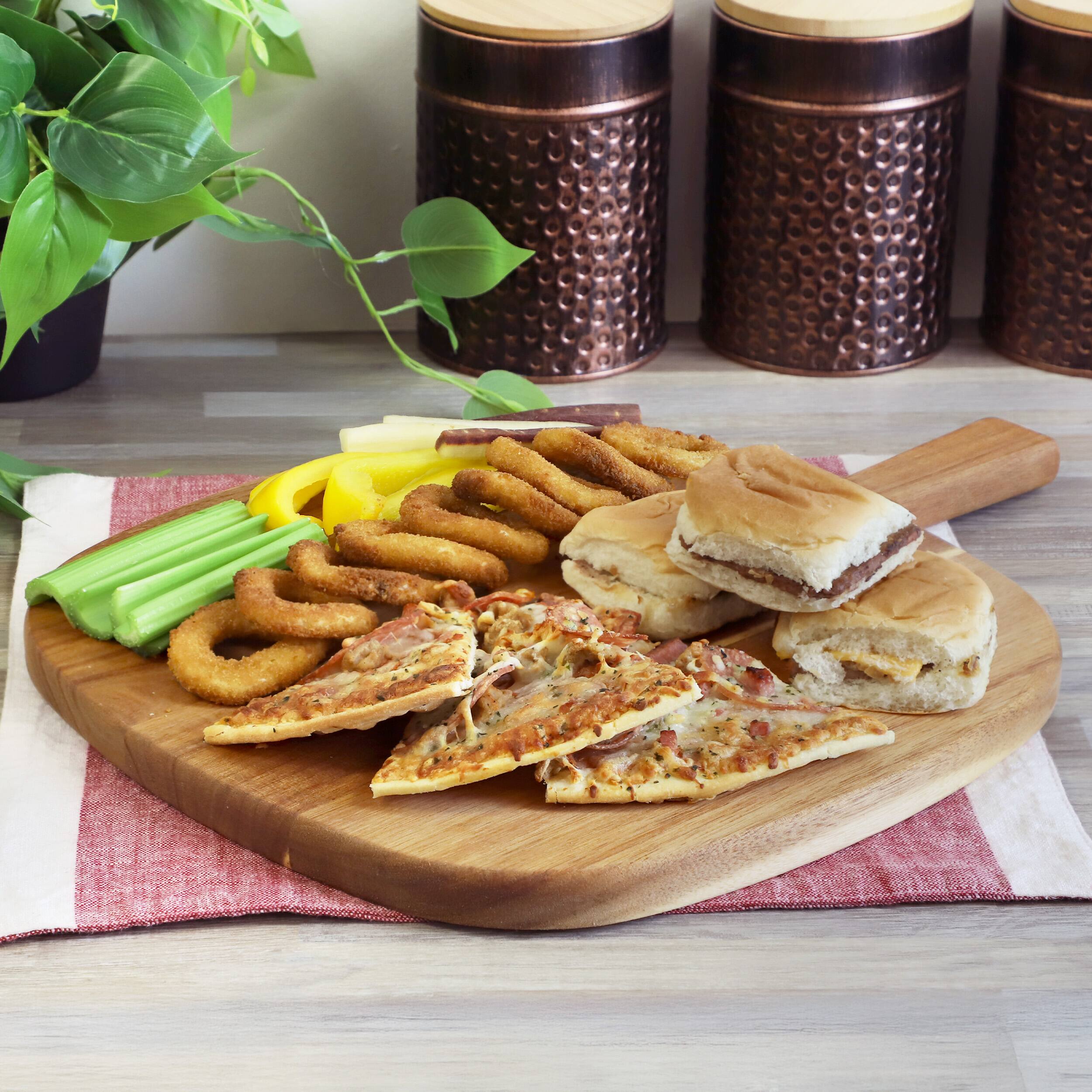 Alt View 1. MegaChef - MegaChef 13 Inch Acacia Wood Serving Butcher Cutting Board with Handle - Brown.