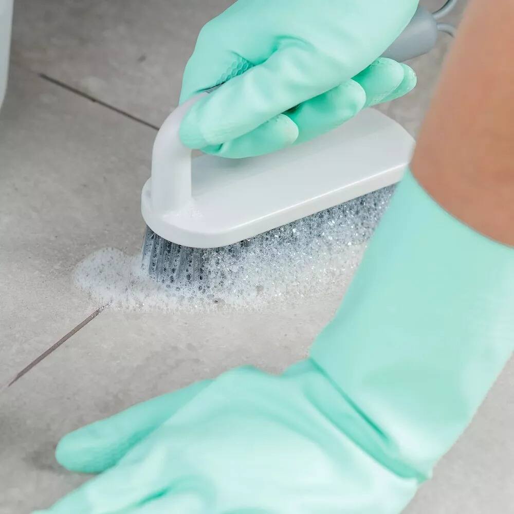 Alt View 7. OU - OU Scrub Brush with Ergonomic Handle, All Purpose Bathroom & Kitchen Heavy Duty Cleaning Scrubber.