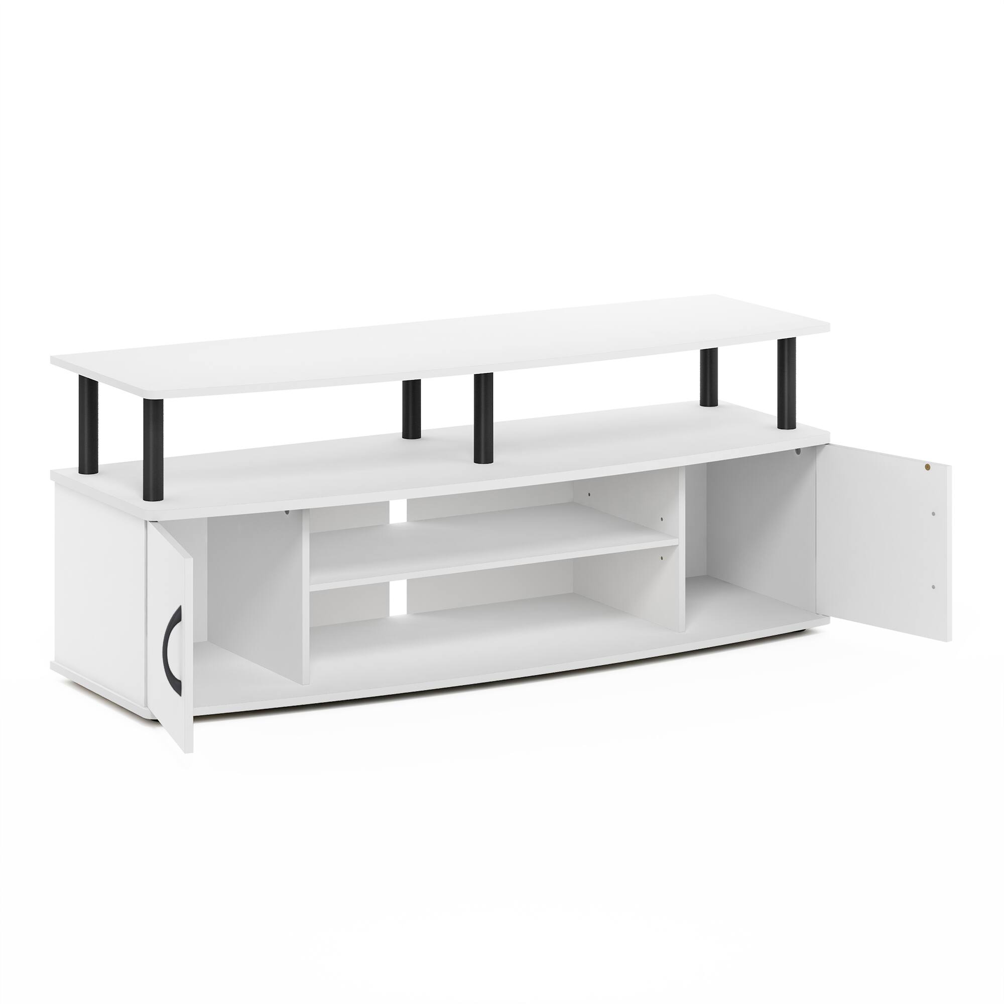 Alt View 3. Furinno - JAYA Large Entertainment Center Hold up to 55-IN TV - White/Black.