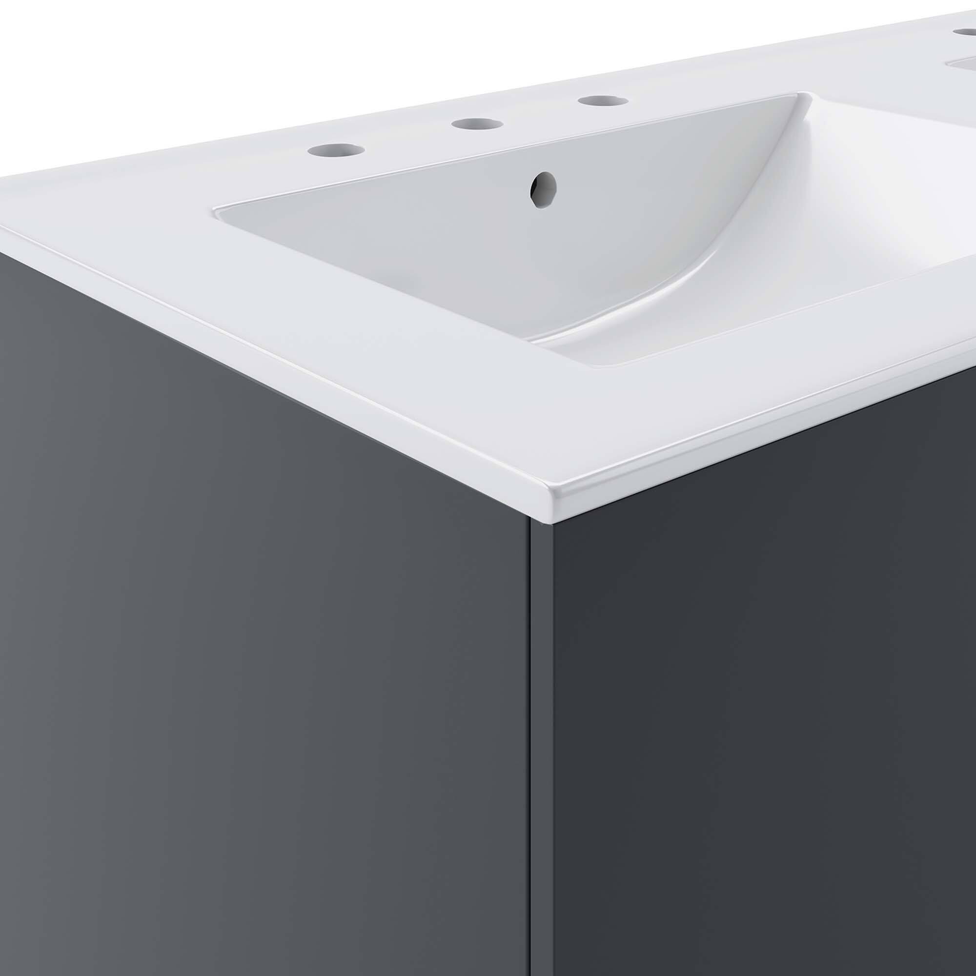 Alt View 5. Modway - Vitality Bathroom Vanity Basin Included by Modway - Gray White.