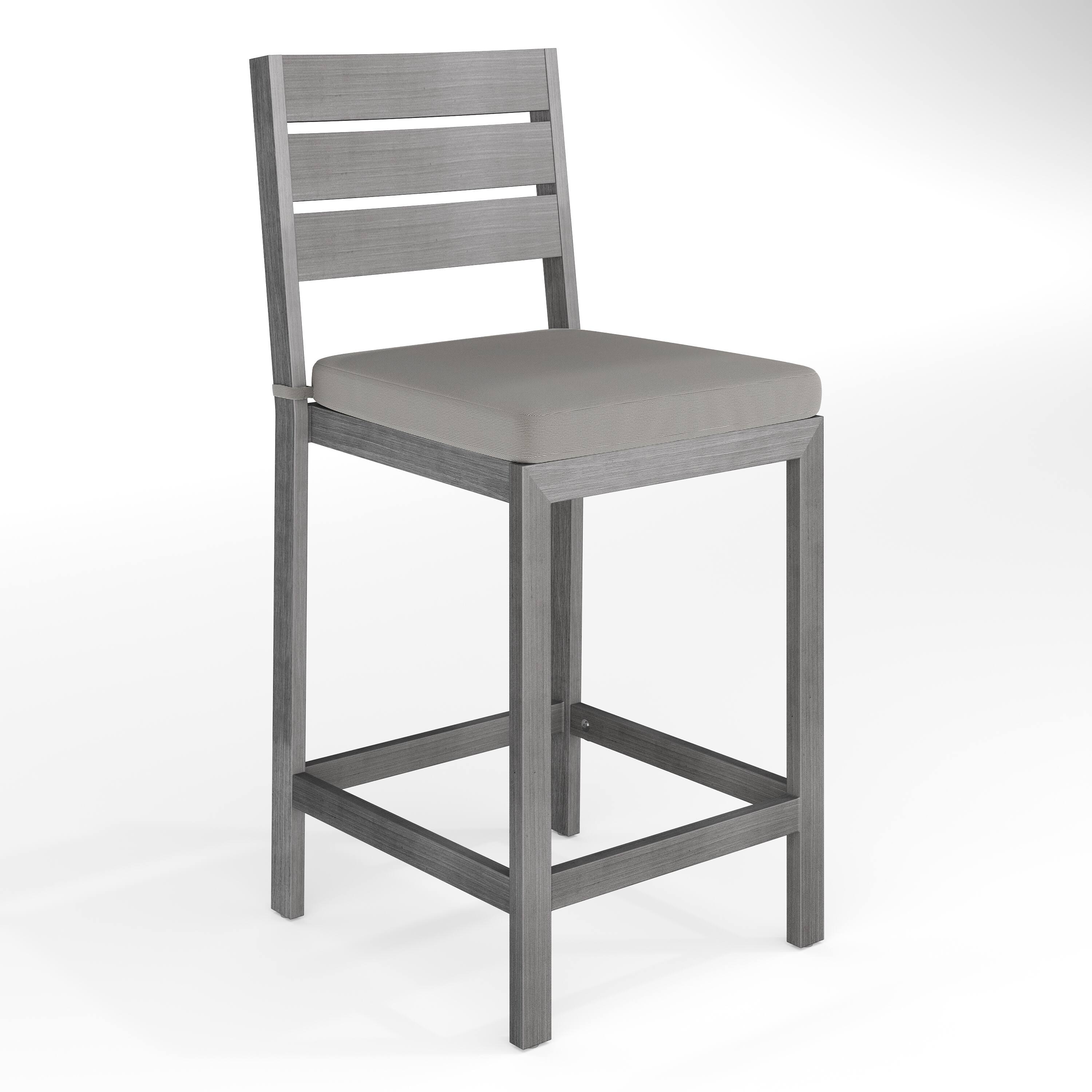 Front. Martha Stewart - Bedford 2PK All-Weather Patio Bar Stools with Seat Cushions - Gray.