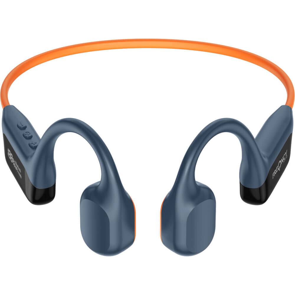 Alt View 1. Freqncy Sound - Freqncy Sound FQ1000OG Orbit Series Bone Conduction Wireless Open Earbuds - Blue/Orange - Blue/Orange.