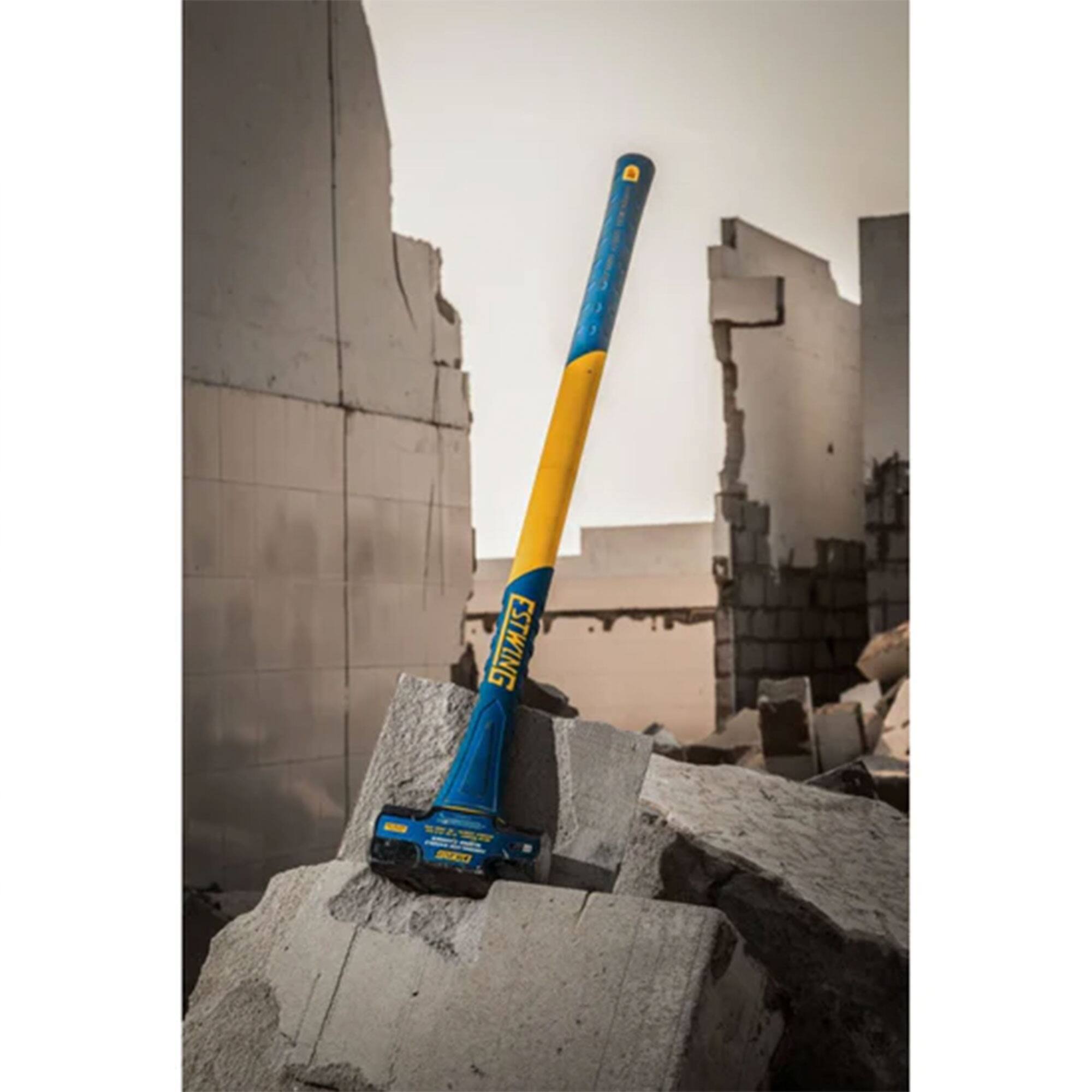 Alt View 2. Estwing - Estwing 10 Pound Head Hard Face Sledge Hammer with 36 Inch Fiberglass Handle - Blue/Yellow.