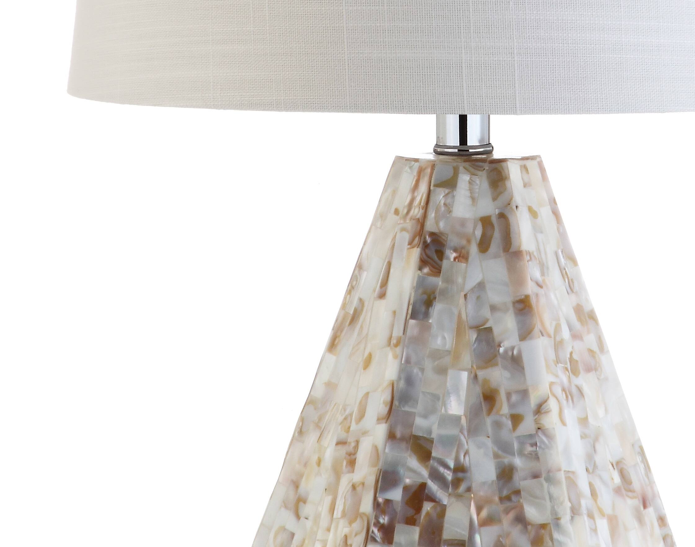 Alt View 6. Jonathan Y - Isabella 21" Seashell LED Table Lamp, Natural Ivory (Set of 2) - Natural/Ivory.