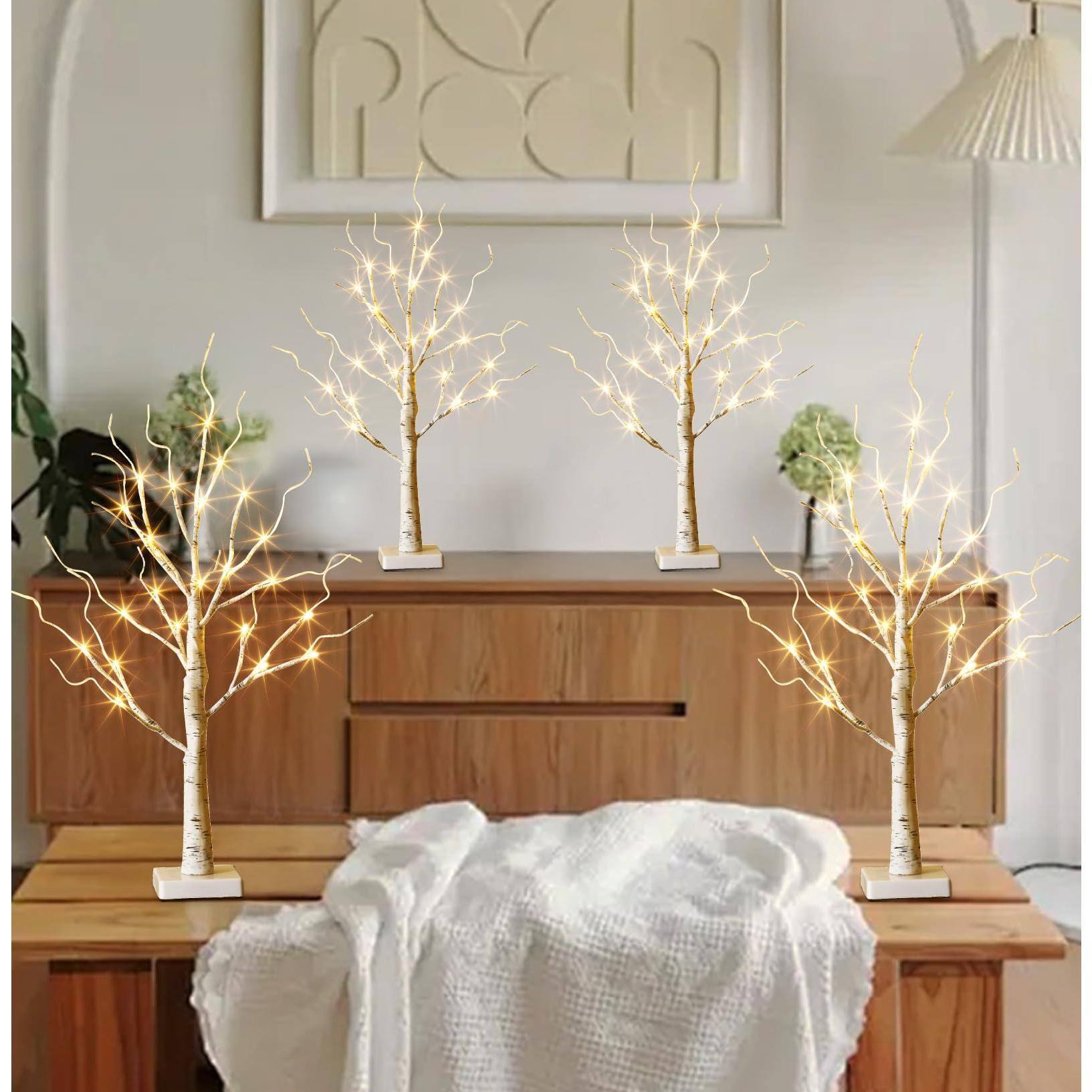 Alt View 5. Paradigms Interiors - Home Decorations Light Up Birch Tree Indoor Christmas Decor Operatedusb Lighted Tabletop Money Lamp Led Lig... - Fairy Tree x2.