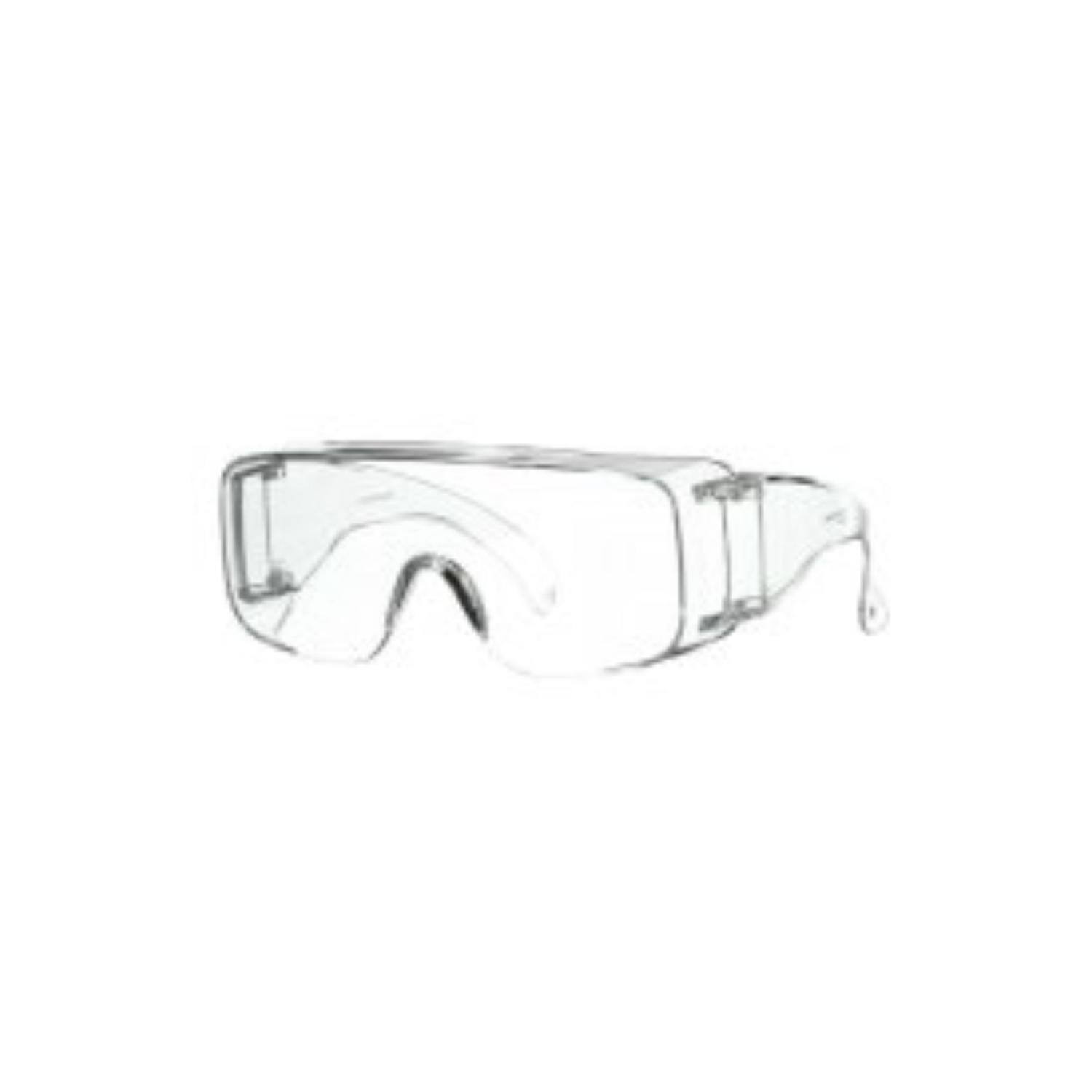Left. 3M - 3M Over-the-Glass Safety Glasses Clear Lens Clear Frame 1 pc - Clear.