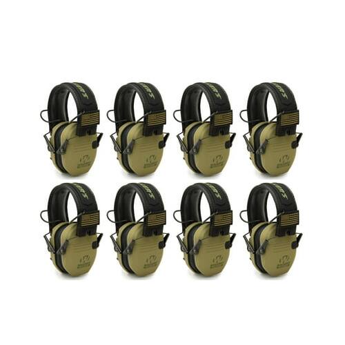 Angle. Walkers - Walker's Razor Slim Ultra Low Profile Compact Design Earmuffs (Green) 8-Pack - Green.