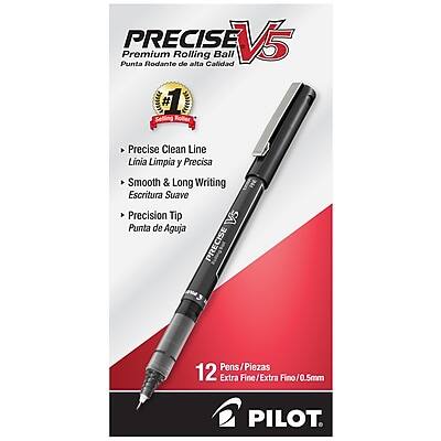 Pilot - Precise V5 Rollerball Pens, Extra Fine Point, Black Ink, Dozen (35334)