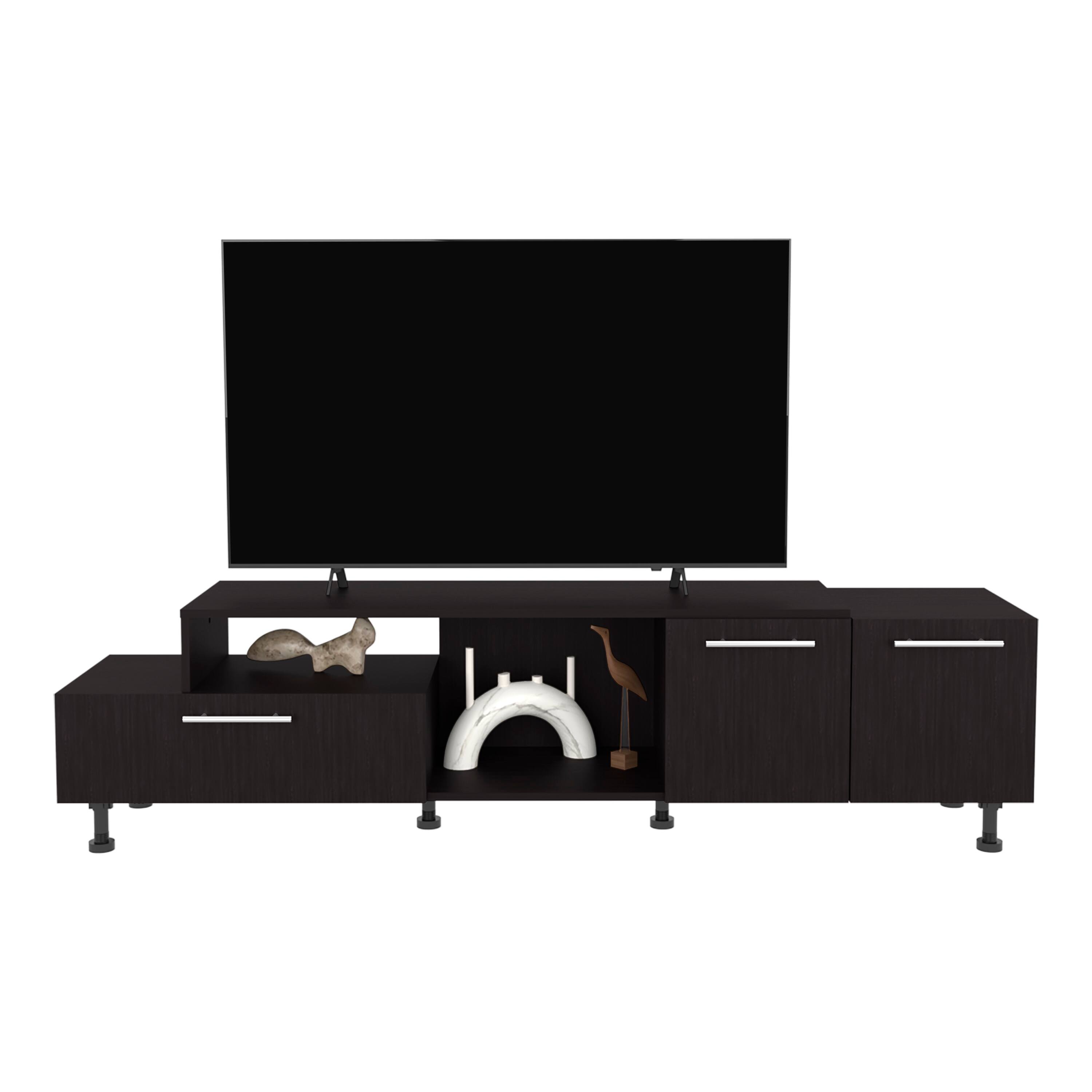 Front. Spaco - Spaco TV Stand,Entertainment Center for 50 Inch TVs, 3 Door Cabinet with 1 Open Shelf, 6 Sturdy Legs for Ample Storage - Black.