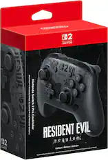 Sure, here is the corrected and grouped text:
---
**Nintendo Switch**
**Manette Pro Nintendo Switch 2 - Control Pro de Nintendo Switch 2**
**CD2**
**RESIDENT EVIL Requiem Edition | Édition | Edición**
**Resident Evil Requiem sold separately. | Resident Evil Requiem se vende por separado. | Resident Evil Requiem vendu séparément.**
---
This text is taken from the image of the Nintendo Switch Pro Controller packaging.