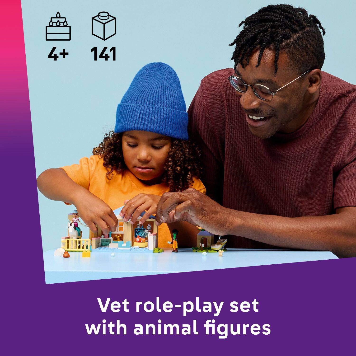 4+ 141 Vet role-play set with animal figures