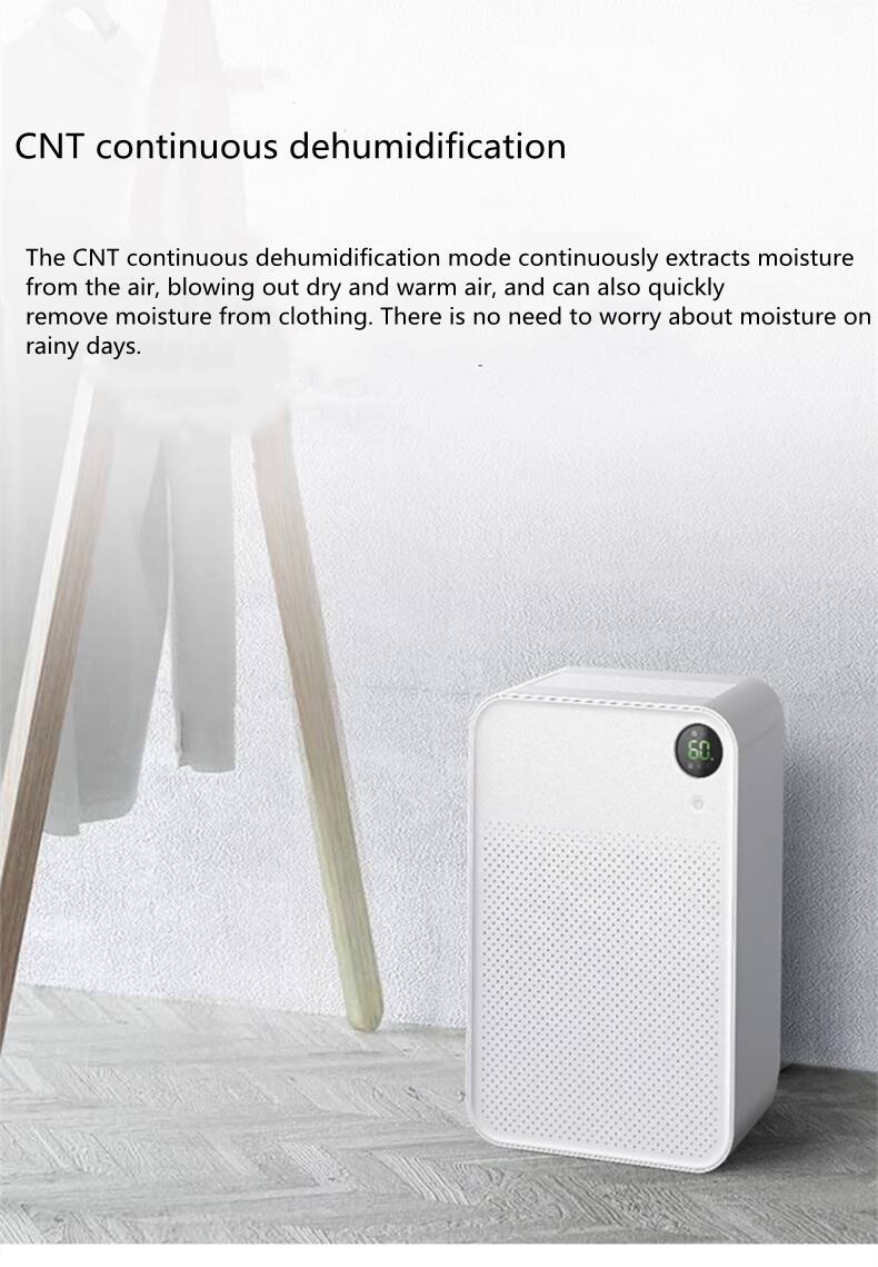 CNT continuous dehumidification

The CNT continuous dehumidification mode continuously extracts moisture from the air, blowing out dry and warm air, and can also quickly remove moisture from clothing. There is no need to worry about moisture on rainy days.