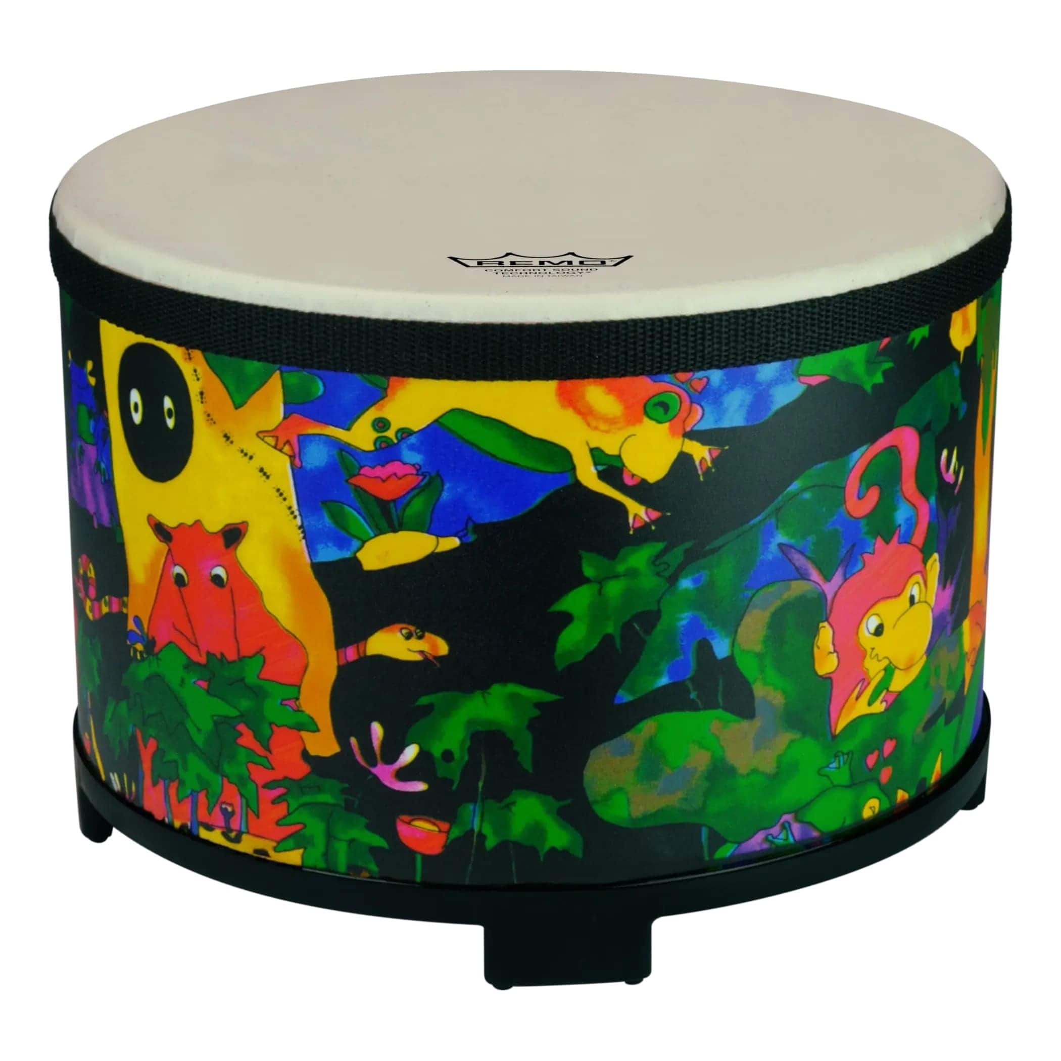 Remo - Kids Percussion 10-Inch Floor Tom Drum with Comfort Sound Technology and Rainforest Finish