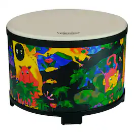 Remo - Kids Percussion 10-Inch Floor Tom Drum with Comfort Sound Technology and Rainforest Finish