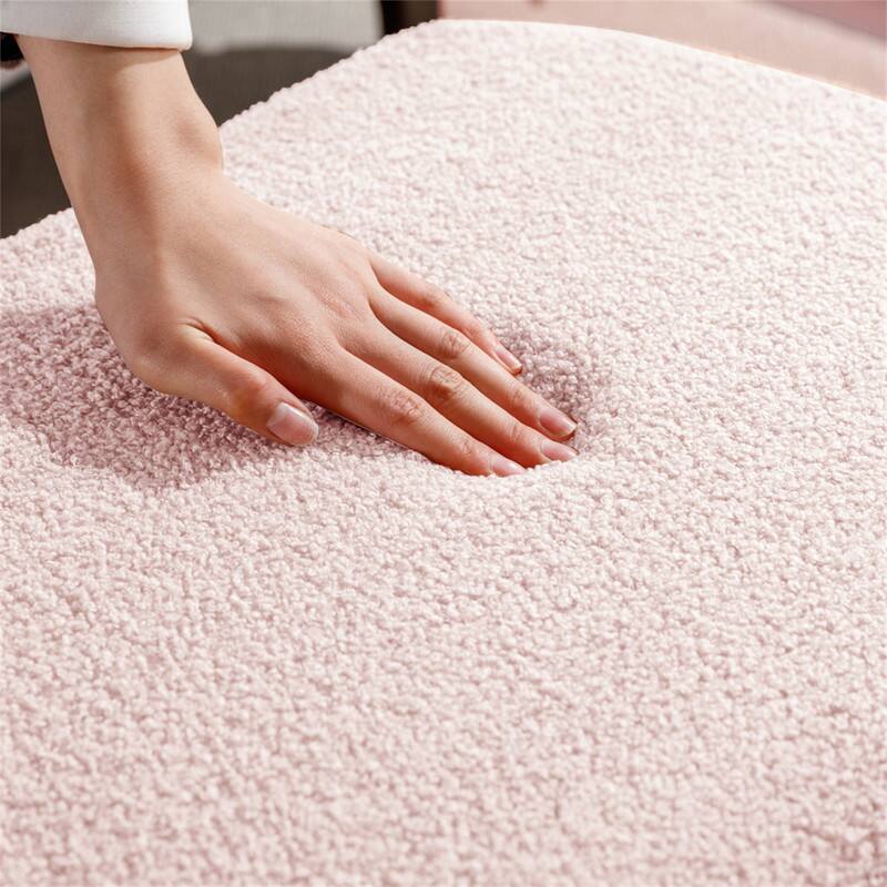 Alt View 5. HTUTWOO - Storage Ottoman Bench for Bedroom - Faux Fur Upholstered Bench with Gold Legs,Padded Storage Bench for Living Room - Pink.