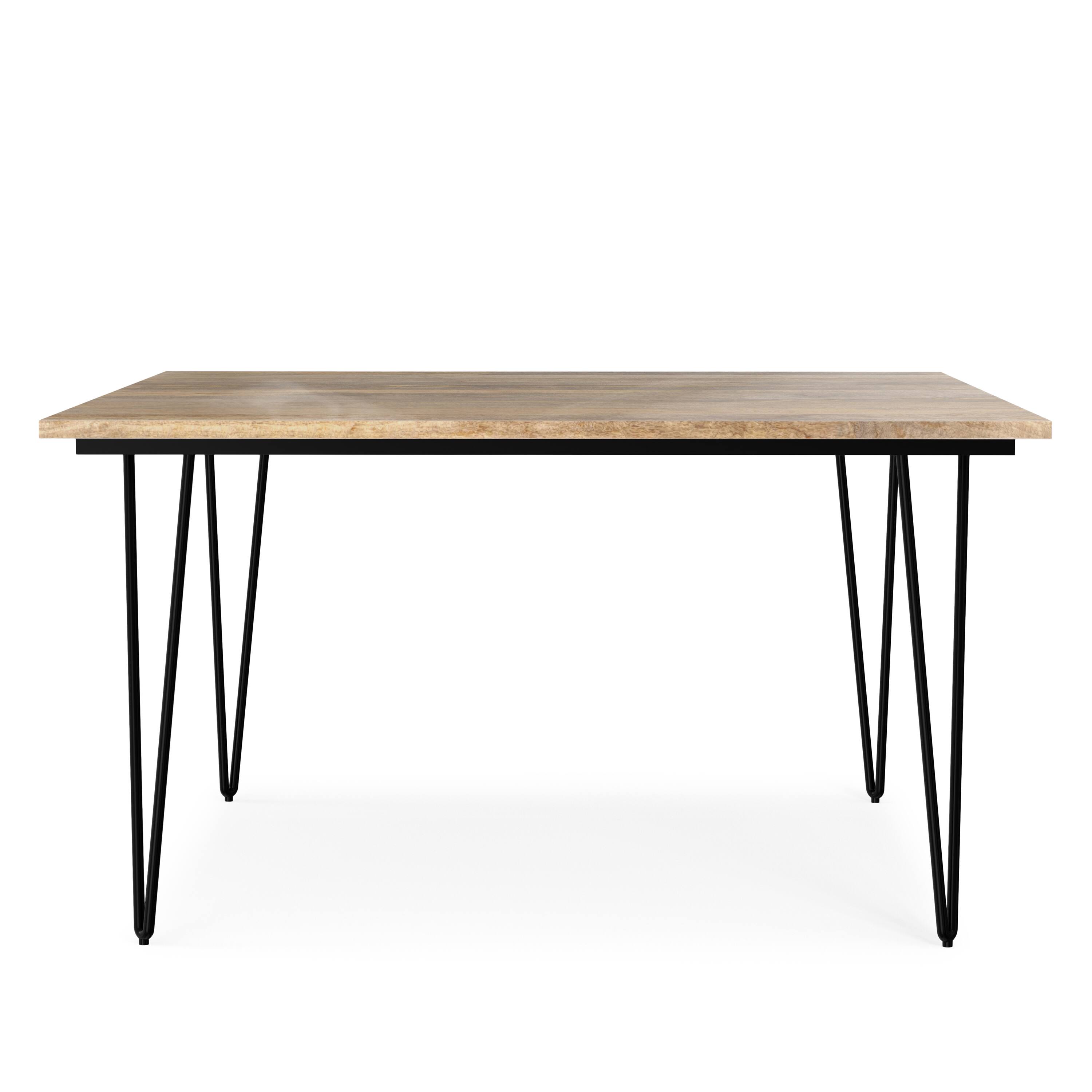 Back. Simpli Home - Hunter SOLID MANGO WOOD and Metal 54 inch x 54 inch Square Industrial Dining Table in Natural - Natural.