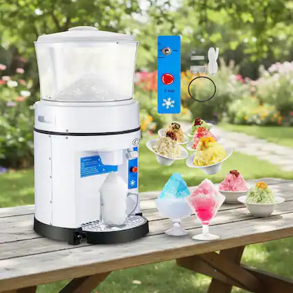 Front. Forest'nSky - 110V Commercial Ice Crusher - 1100 lb/h, 17.6 lb Hopper, 350W Tabletop Electric Snow Cone Maker - White.