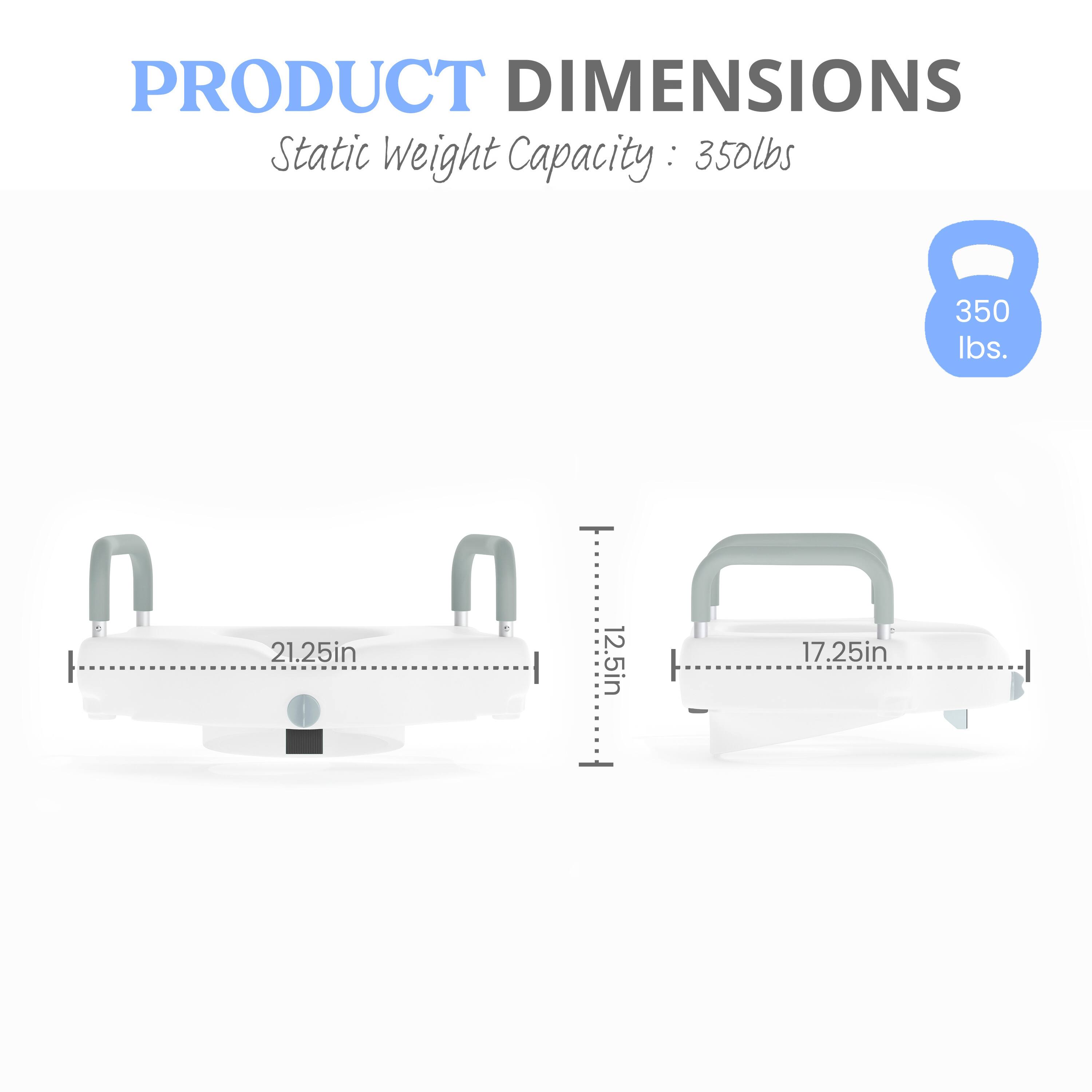 PRODUCT DIMENSIONS  
Static Weight Capacity: 350 lbs  
21.25in x 12.5in x 17.25in