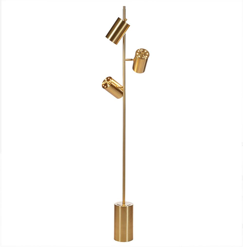 Angle. APRILSOUL - 3-Light Metal Floor Lamp - Gold.
