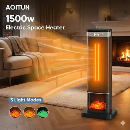 AOITUN 1500w Electric Space Heater
3 Light Modes