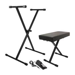 On Stage Stands - On-Stage 12" x 17" WKeyboard Stand/Bench Pack with KSP100 Sustain Pedal - Black
