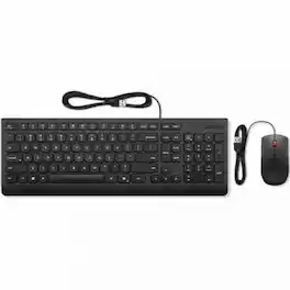Lenovo - Essential Wired Combo US English - USB Type A Membrane Cable Keyboard - English (US) - USB Type A - Black
